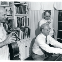 Photo: Juan Orrego-Salas, Janos Starker, and Charles H. Webb