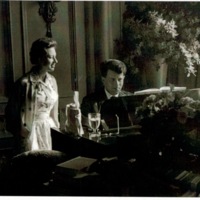 Raymond Leppard and Princess Margaret composing %22Lament%22 in 1955.jpeg