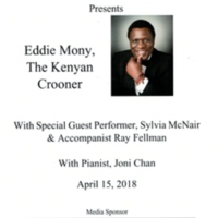 Habitat for Humanity of Monroe County Presents<br /><br />
Eddie Mony, The Kenyan Crooner<br /><br />
With Special Guest Performer, Sylvia McNair &amp; Accompanist Ray Fellman