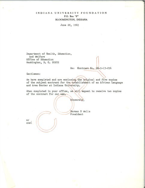 IU's 1965 HEW contract