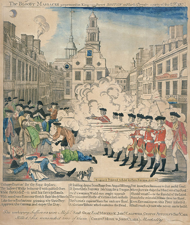 The BLOODY MASSACRE Perpetrated in King Street, BOSTON on March 5th 1770 by a party of the 29th REG 