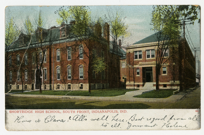 Post Card with Image of Shortridge High School