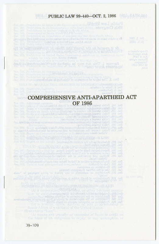 Comprehensive Anti-Apartheid Act of 1986
