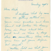 Letter from Marvin L. Lugar to Richard Lugar, September 9, 1950