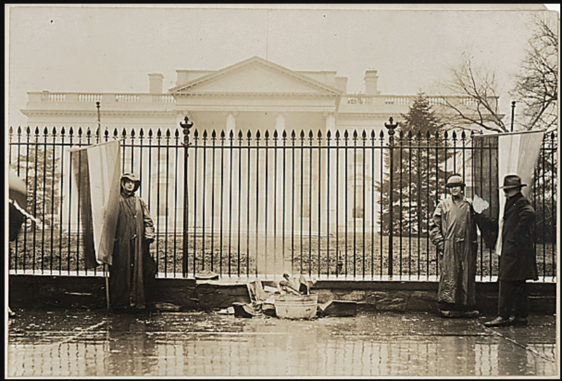 Suffragettes at Washington, District of Columbia. Bonfire in Front of the Whitehouse.