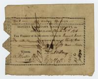 1815, Mar. 15 - Knox County, Ind. Court of Claims. Instructing the treasurer of Knox County to pay to Samuel Lane the sum of $32.89. (Indiana History)