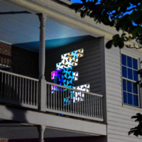 All three sets of patterns representing Harvey Young, Elizabeth Breckenridge, and Sarah Parke Morrison were displayed on a loop on the upstairs porch.