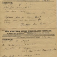 Telegrams from Theodora Ames Hooker and Kate Egbert Reporting Seabrook's Death on April 24, 1899