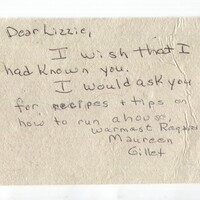 Letter to Lizzie