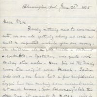 Theophilus Adam Wylie to Rebecca Dennis Wylie, 22 June 1878
