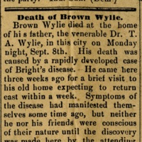 Obituary of Samuel Brown Wylie 